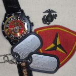 USMC Dog Tags with pin, wrsitwatch, and 3rd Division Patch