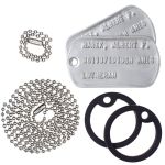 USN Dog Tags Set with Chains and Silencers (Cold War/Desert Storm era)