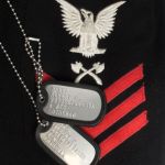 US Navy Dog Tags on 'Cracker Jack' Naval Suit