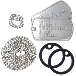 US Navy Dog Tags Set with Chains and Silencers