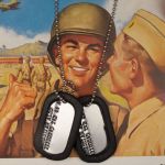 WWII Dogtags with Gas-mask Hose-ring silencers and letter darkening