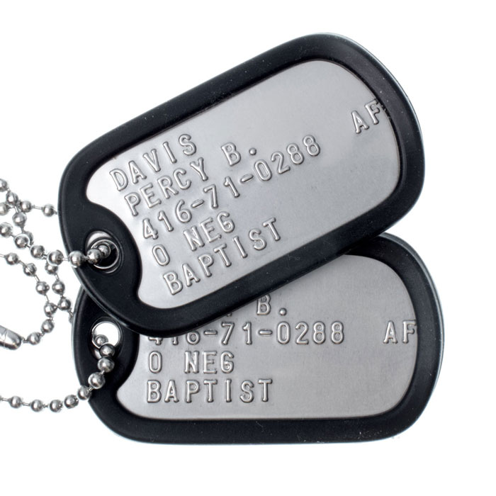 USAF Dog Tags 1975-2015 - Regulation Format Replacements