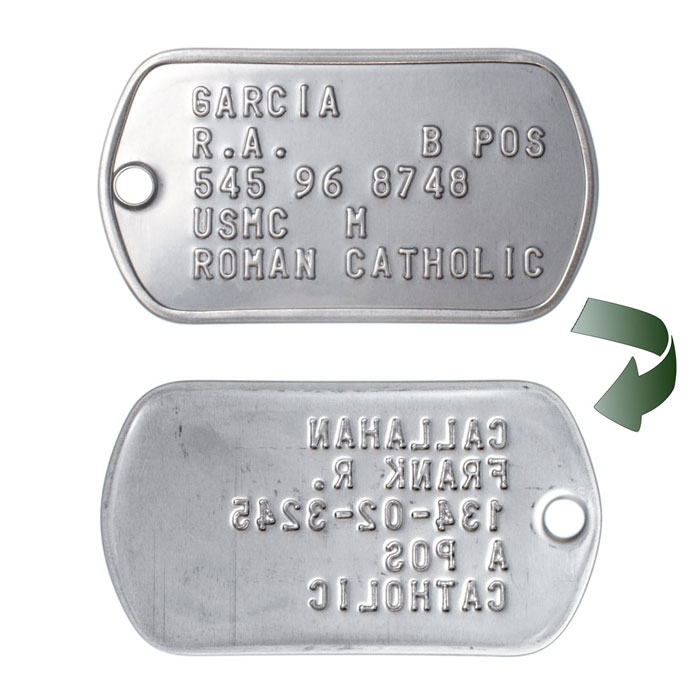 2-hole Blank Dog Tags Stainless Steel Military Spec Shiny Matte