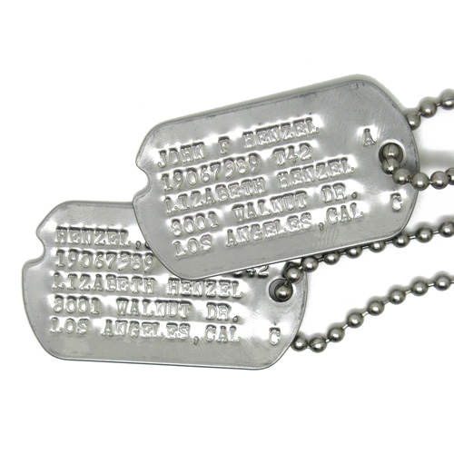 Notched WWII Military Stainless Steel Dog Tags