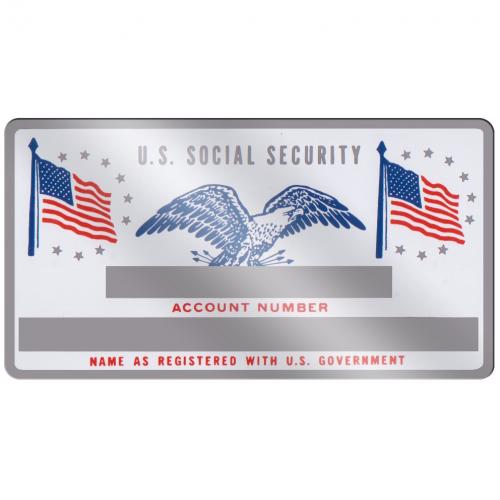 Gold Color Custom Engraved Metal Social Security ID Card Flags 