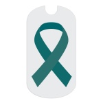 Teal Ribbon Tag Sticker