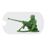 Green Army Man Machine Gun Tag Sticker