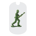 Green Army Man Running Tag Sticker