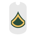 Army PFC Rank Tag Sticker