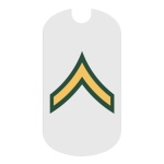 Army PV2 Rank Tag Sticker