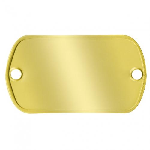 Drop, brass, 29x20mm double-sided blank dog tag, 26 gauge. Sold per pkg of  4. - Fire Mountain Gems and Beads