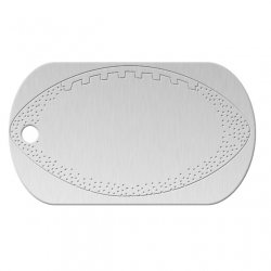 Football Silver Dog Tag