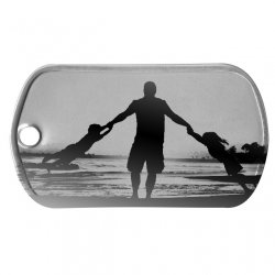 Dad with Kids Dog Tag