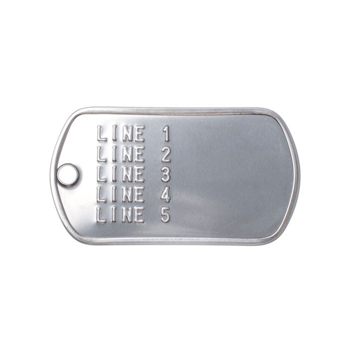 Blank box of stainless steel military dog tags