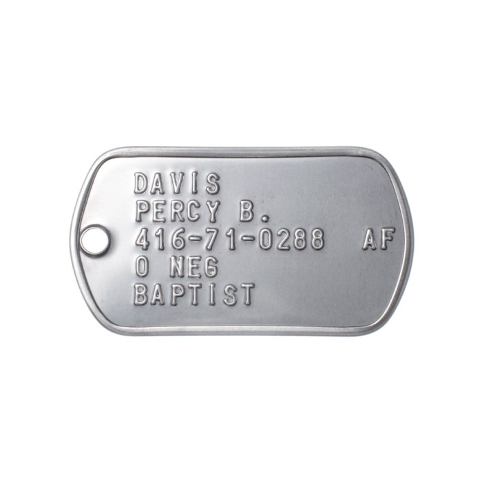 2 Military Dog Tags - Custom Embossed SHINY- GI Identification w/ Silencers