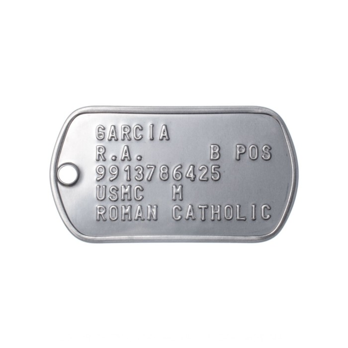 USMC Dog Tags - Regulation Formt Replacements