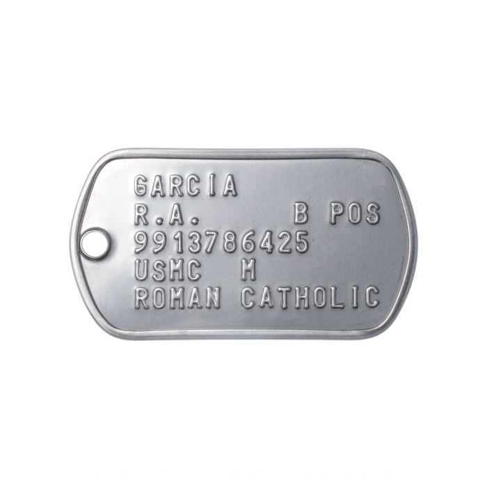 Stainless Steel Custom Raised Dog Tag Necklace