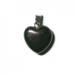 Black Stone Heart Pendant