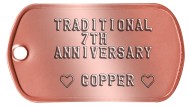 7th Anniversary Copper Spouse Dog Tags - TRADITIONAL 7TH ANNIVERSARY  ♥ COPPER ♥   