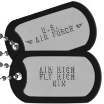 Personalized Black Dog Tag - Military Style With Engraved Text