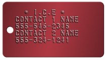 Army Medical Tag I.C.E. Dog Tags - * I.C.E * CONTACT 1 NAME 555-546-2345 CONTACT 2 NAME 555-324-1241   