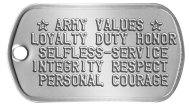 Army Values Army Motto Dog Tags - ★ ARMY VALUES ★ LOYALTY DUTY HONOR SELFLESS-SERVICE INTEGRITY RESPECT PERSONAL COURAGE   