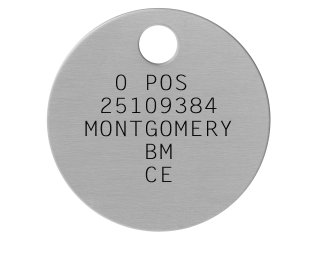 British Military Dogtags    0 POS   25109384  MONTGOMERY      BM      CE