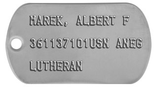 USN Dog Tags 1975-2015 - Regulation Format Replacements