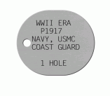 WWII NAVY P1917 Dog Tag
