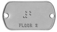 'Elevator Floor' Braille Sign Braille Sign - ⠼⠃  FLOOR 2     