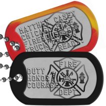 Firefighter Dog Tags - FIRE DUTY HONOR COURAGE DEPT   