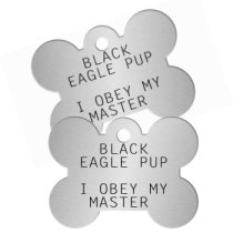 Human Pup Tags Fetish & Kink Dog Tags - BLACK EAGLE PUP  I OBEY MY MASTER   