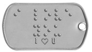 I Love You Braille Statement Dog Tags - I ♥ U ⠊ ⠇⠕⠧⠑ ⠽⠕⠥     
