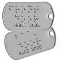 'Key ID' Braille Tag Braille Assist Tags - ⠋⠗⠕⠝⠞ ⠙⠕⠕⠗ FRONT DOOR     