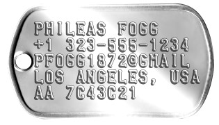 Luggage ID Tags JOHN DOE JDOE@GMAIL.COM 555-546-3456 LAX 116 227 173