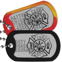 Maltese Cross Dogtags Firefighter Dog Tags - FIRE DUTY HONOR COURAGE DEPT   