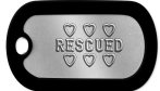 Mini Dog Tags - ♡ ♡ ♡ RESCUED ♡ ♡ ♡     