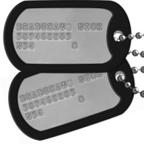 Nick 'Goose' Bradshaw Top Gun Dog Tags -  BRADSHAW, NICK 387462283 N34      O    