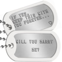 Proposal Dog Tags -  WILL YOU MARRY  ME?    