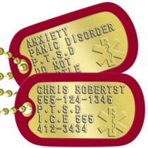 PTSD Instructions PTSD & White Star Dogtags - CHRIS ROBERTST 555-124-1345 P.T.S.D I.C.E 555 412-3434   