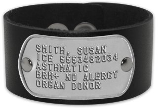 Runner ID Bracelet SMITH, SUSAN ICE 5553482034 ASTHMATIC BRH+ NO ALERGY ORGAN DONOR