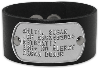 Runner Id Bracelet Ideas Runner Id Bracelet Smith Susan Ice 5553482034 Asthmatic Brh No Alergy Organ Donor