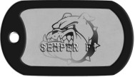 Semper Fil on Bulldog Tag USMC Motto Dog Tags -    SEMPER FI    