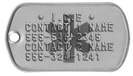 Steel Star of Life Tag I.C.E. Dog Tags - * I.C.E * CONTACT 1 NAME 555-546-2345 CONTACT 2 NAME 555-324-1241   