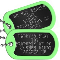 Submissive Dogtags Fetish & Kink Dog Tags - DADDY'S PLAY TOY PROPERTY OF CG I ♥ WHEN DADDY SPANKS ME   