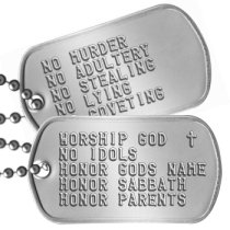 Ten Commandments Dogtags Bible Study Dog Tags - WORSHIP GOD  ✝ NO IDOLS HONOR GODS NAME HONOR SABBATH HONOR PARENTS   