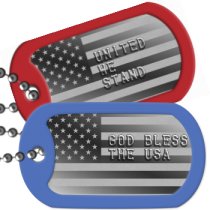 USA Flag USA Patriotic Dog Tags -  GOD BLESS THE USA     