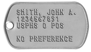 Army Dog Tags - Regulation Format Replacements