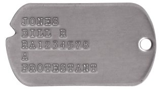 Army Dog Tags 1954-1967 (Vietnam War Era) JONES BILL R RA1234578 A PROTESTANT