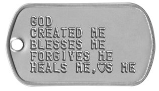 Youth Group Dog Tags GOD  CREATED ME BLESSES ME FORGIVES ME HEALS ME,hS ME